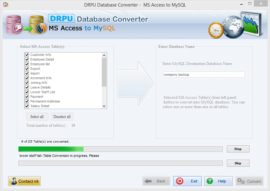 MS Access to MySQL Database Converter