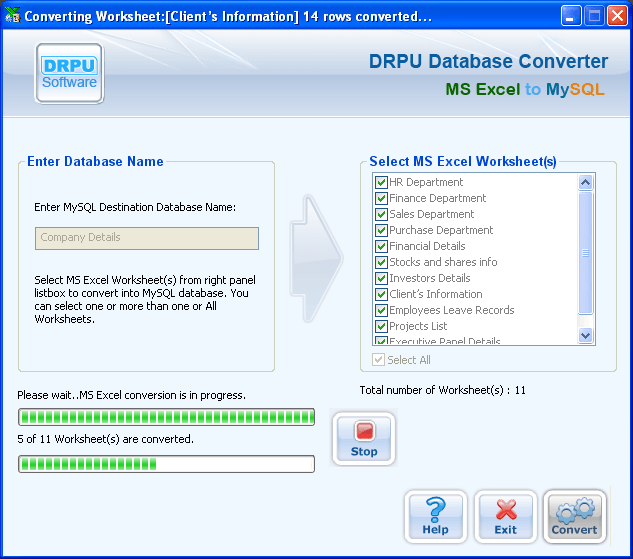 MS Excel to MySQL Database Converter